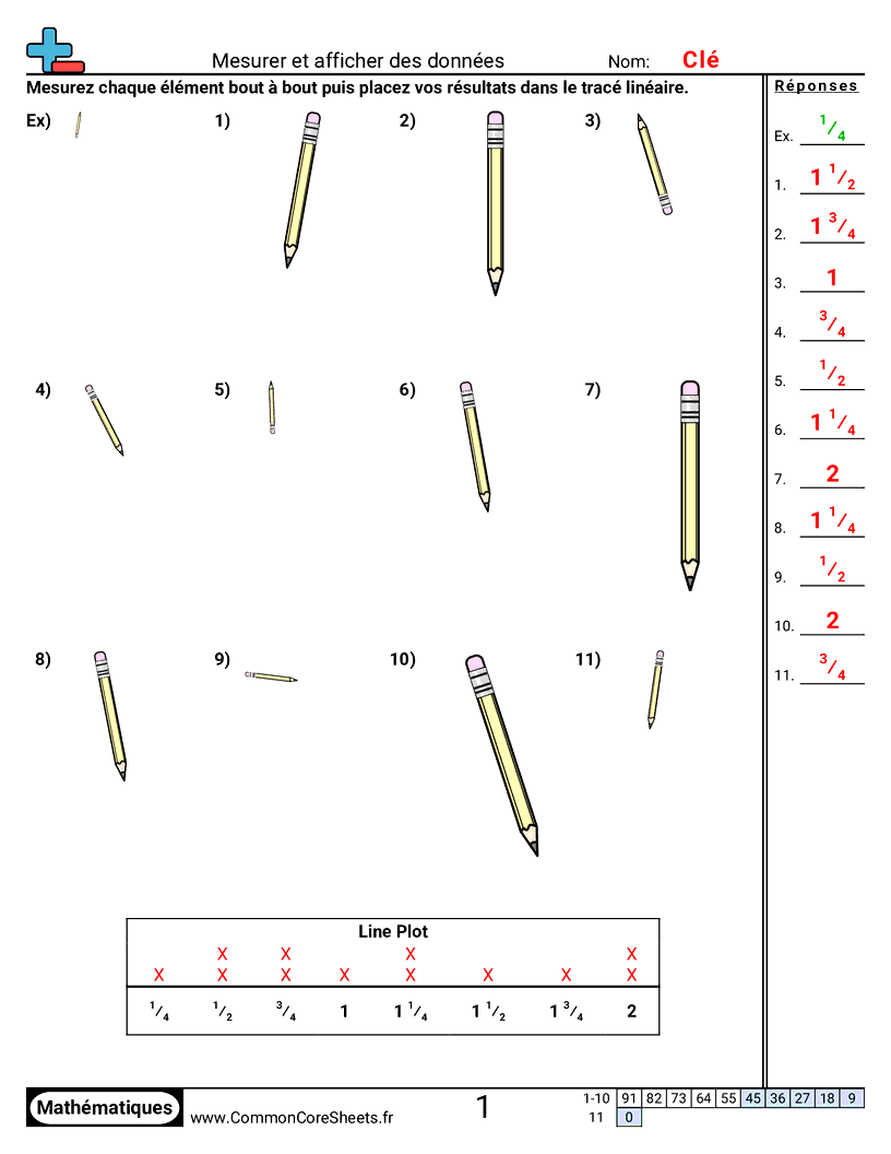 Measurement Fiches d'Exercices sur la Mésure - mesurer-et-representer-des-donnees worksheet