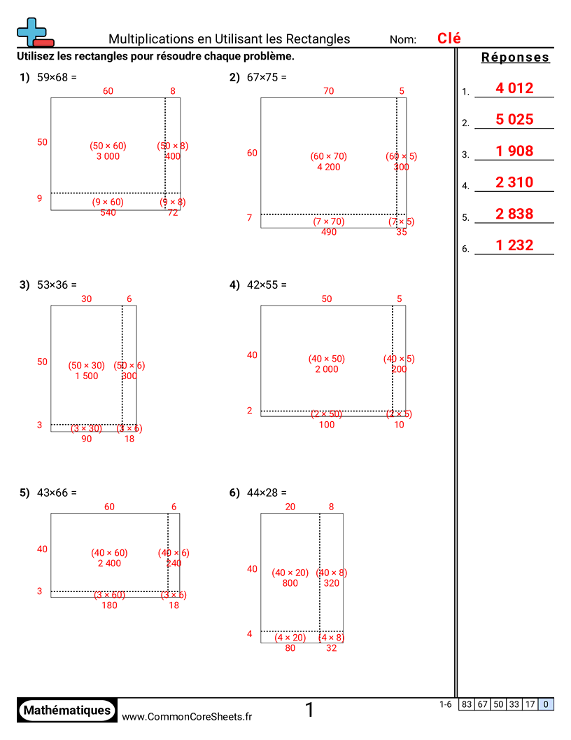 Fiches d'Exercices de Multiplications - multiplier-en-utilisant-des-tableaux worksheet