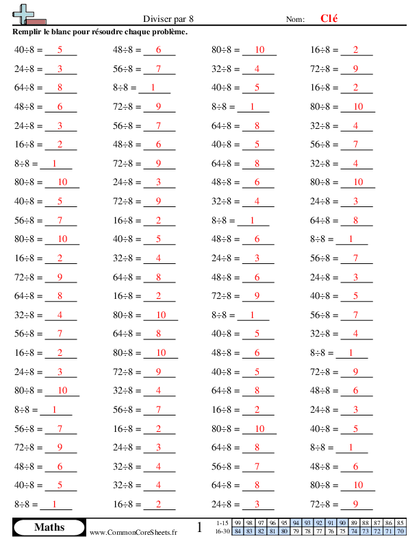  - diviser-par-8 worksheet