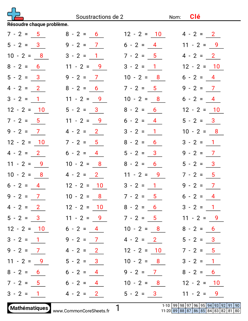 Fiches d'Exercices - 2 (horizontal) worksheet
