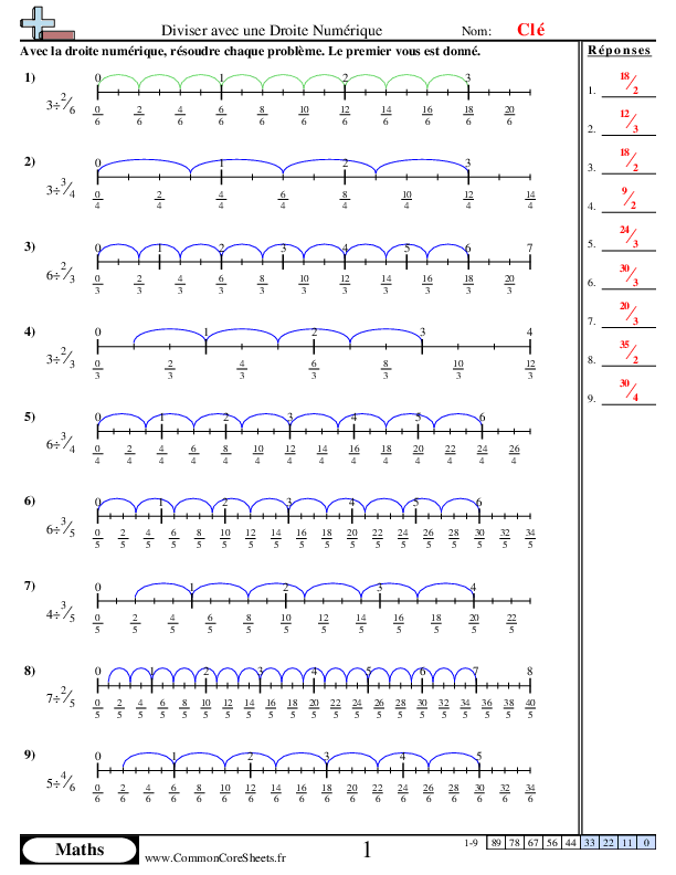  - fraction-d-un-entier-sur-une-droite-numerique worksheet
