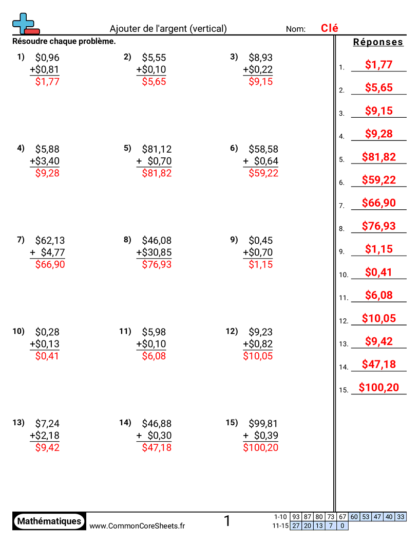  - additionner-de-largent-vertical worksheet