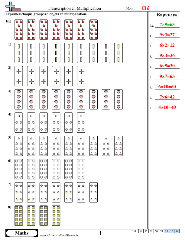  - transcrire-en-multiplication worksheet