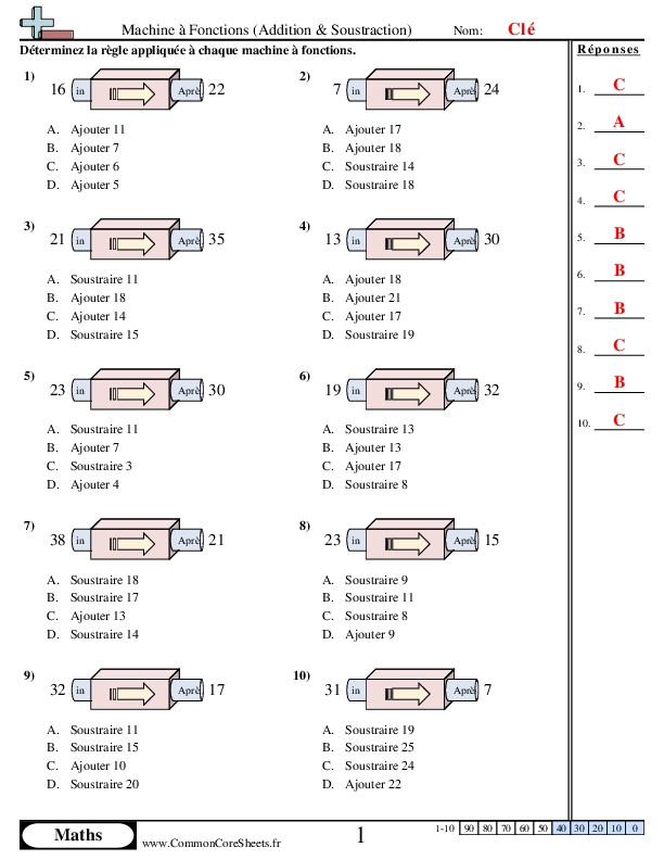  - additions-soustractions-inferieures-a-50-choix-multiple worksheet