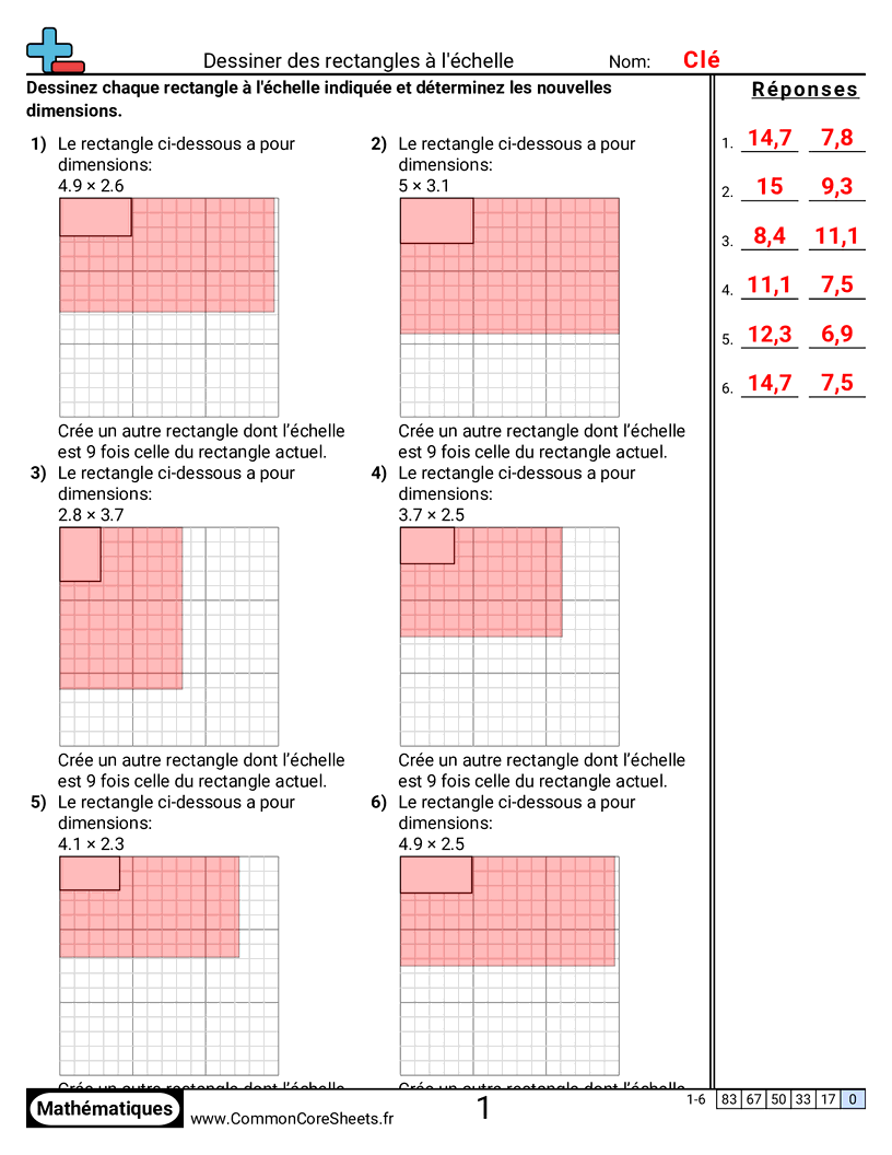 Fiches d'Exercices sur les Figures - dessiner-des-rectangles-a-lechelle worksheet