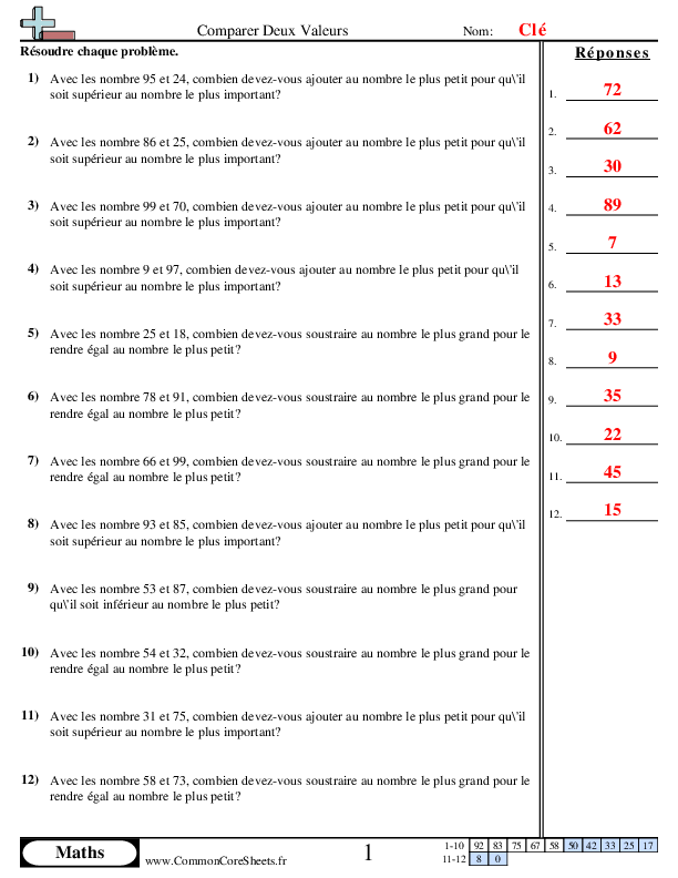  - comparer-deux-valeurs worksheet